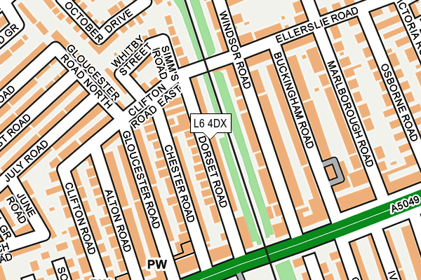 L6 4DX map - OS OpenMap – Local (Ordnance Survey)