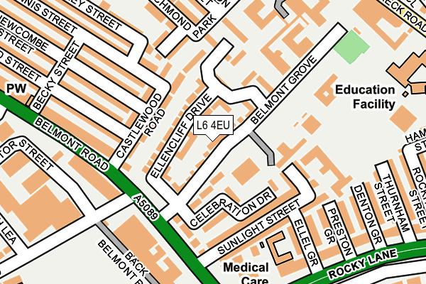 L6 4EU map - OS OpenMap – Local (Ordnance Survey)