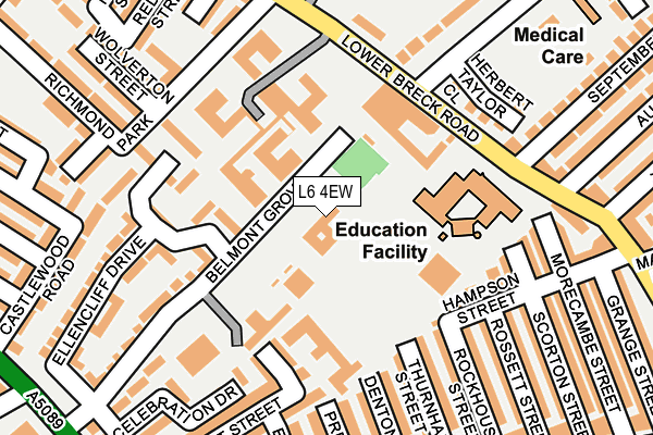 L6 4EW map - OS OpenMap – Local (Ordnance Survey)