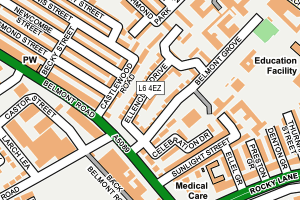 L6 4EZ map - OS OpenMap – Local (Ordnance Survey)