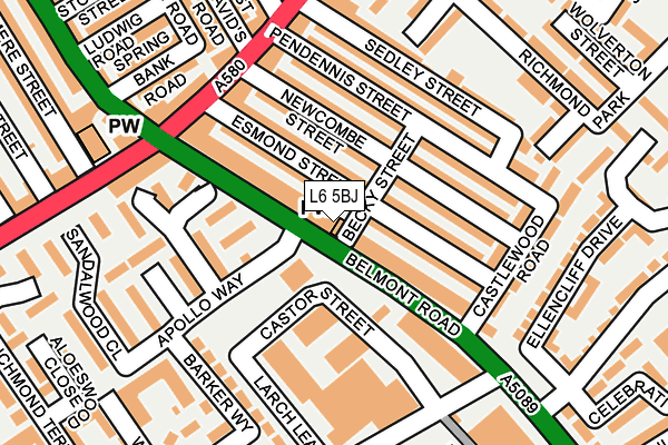 L6 5BJ map - OS OpenMap – Local (Ordnance Survey)