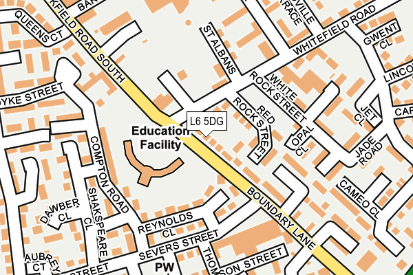 L6 5DG map - OS OpenMap – Local (Ordnance Survey)