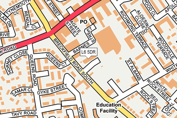 L6 5DR map - OS OpenMap – Local (Ordnance Survey)