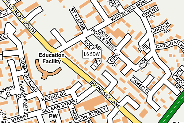 L6 5DW map - OS OpenMap – Local (Ordnance Survey)
