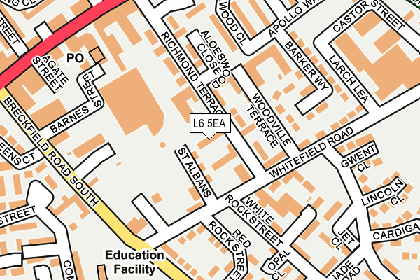 L6 5EA map - OS OpenMap – Local (Ordnance Survey)