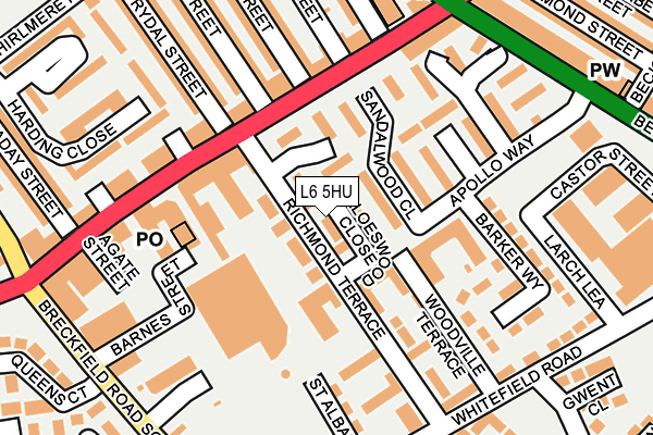 L6 5HU map - OS OpenMap – Local (Ordnance Survey)