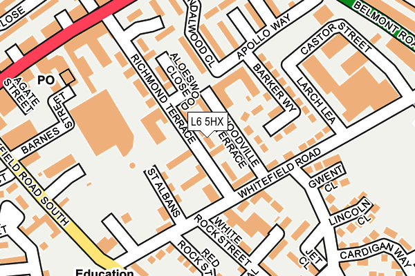 L6 5HX map - OS OpenMap – Local (Ordnance Survey)