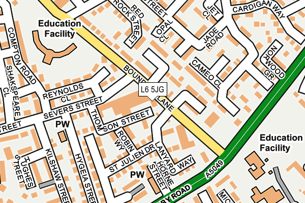L6 5JG map - OS OpenMap – Local (Ordnance Survey)