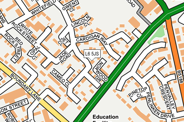 L6 5JS map - OS OpenMap – Local (Ordnance Survey)