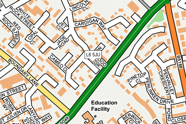 L6 5JU map - OS OpenMap – Local (Ordnance Survey)