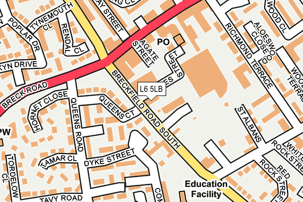 L6 5LB map - OS OpenMap – Local (Ordnance Survey)
