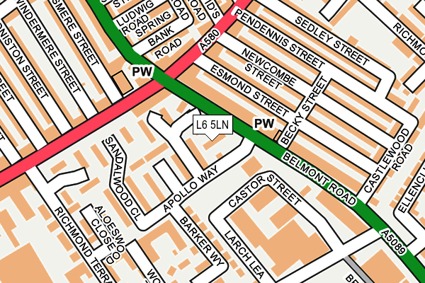 L6 5LN map - OS OpenMap – Local (Ordnance Survey)