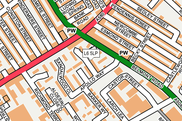 L6 5LP map - OS OpenMap – Local (Ordnance Survey)