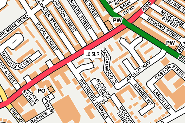 L6 5LR map - OS OpenMap – Local (Ordnance Survey)
