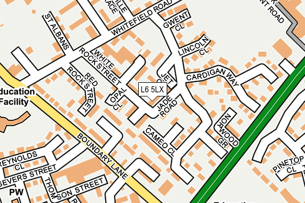 L6 5LX map - OS OpenMap – Local (Ordnance Survey)