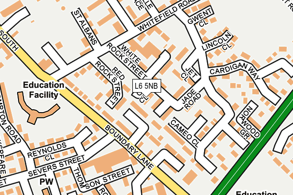 L6 5NB map - OS OpenMap – Local (Ordnance Survey)