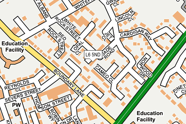 L6 5ND map - OS OpenMap – Local (Ordnance Survey)