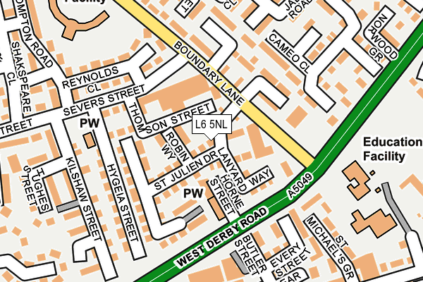 L6 5NL map - OS OpenMap – Local (Ordnance Survey)