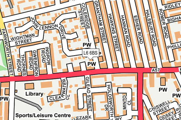 L6 6BS map - OS OpenMap – Local (Ordnance Survey)