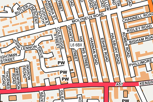 L6 6BX map - OS OpenMap – Local (Ordnance Survey)