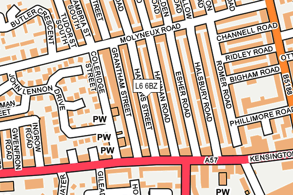 L6 6BZ map - OS OpenMap – Local (Ordnance Survey)