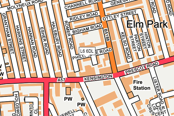 L6 6DL map - OS OpenMap – Local (Ordnance Survey)