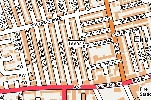 L6 6DQ map - OS OpenMap – Local (Ordnance Survey)