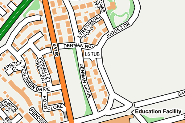 L6 7UB map - OS OpenMap – Local (Ordnance Survey)