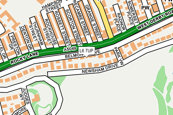 L6 7UP map - OS OpenMap – Local (Ordnance Survey)