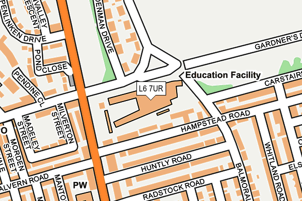 L6 7UR map - OS OpenMap – Local (Ordnance Survey)