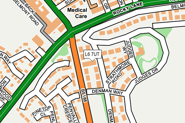 L6 7UT map - OS OpenMap – Local (Ordnance Survey)