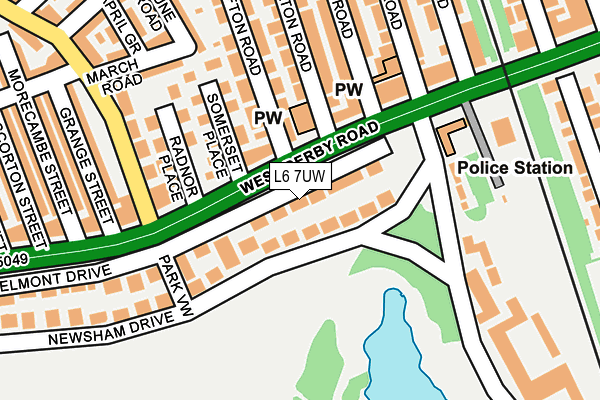 L6 7UW map - OS OpenMap – Local (Ordnance Survey)