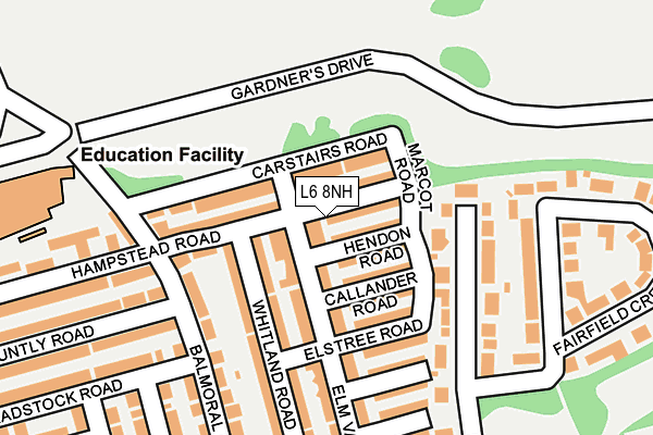 L6 8NH map - OS OpenMap – Local (Ordnance Survey)