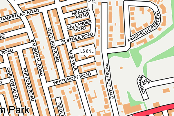 L6 8NL map - OS OpenMap – Local (Ordnance Survey)