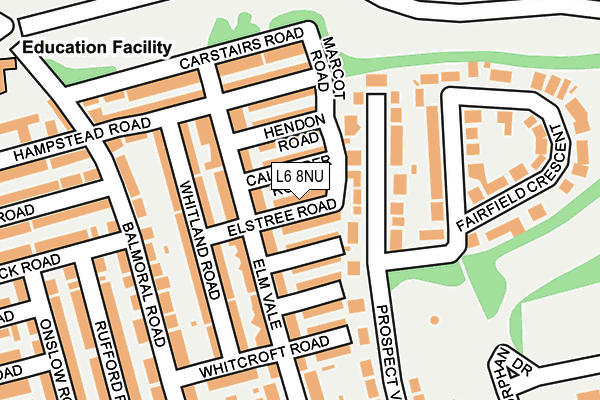 L6 8NU map - OS OpenMap – Local (Ordnance Survey)