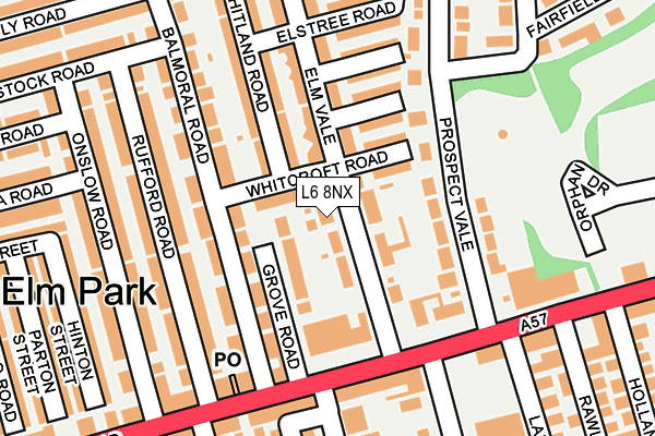 L6 8NX map - OS OpenMap – Local (Ordnance Survey)