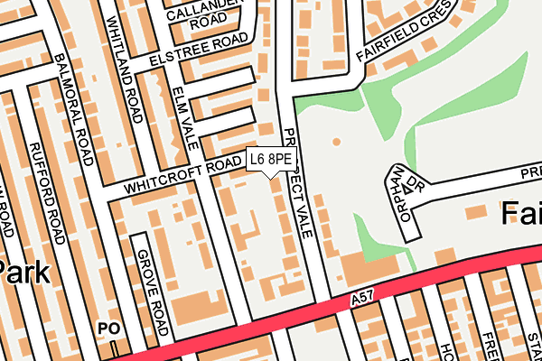 L6 8PE map - OS OpenMap – Local (Ordnance Survey)