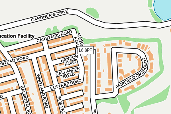 L6 8PF map - OS OpenMap – Local (Ordnance Survey)