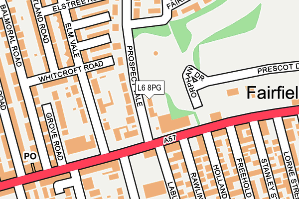 L6 8PG map - OS OpenMap – Local (Ordnance Survey)