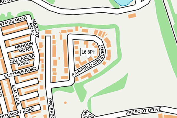 L6 8PH map - OS OpenMap – Local (Ordnance Survey)