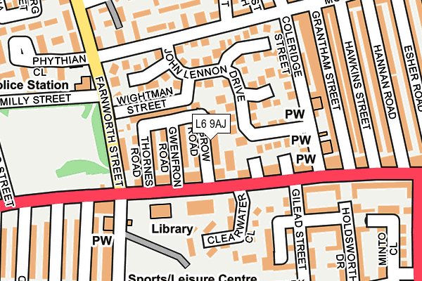 L6 9AJ map - OS OpenMap – Local (Ordnance Survey)