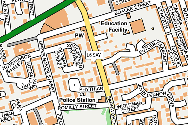 L6 9AY map - OS OpenMap – Local (Ordnance Survey)