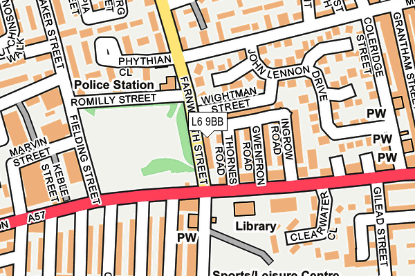 L6 9BB map - OS OpenMap – Local (Ordnance Survey)