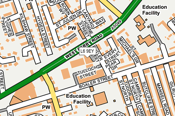 L6 9EY map - OS OpenMap – Local (Ordnance Survey)