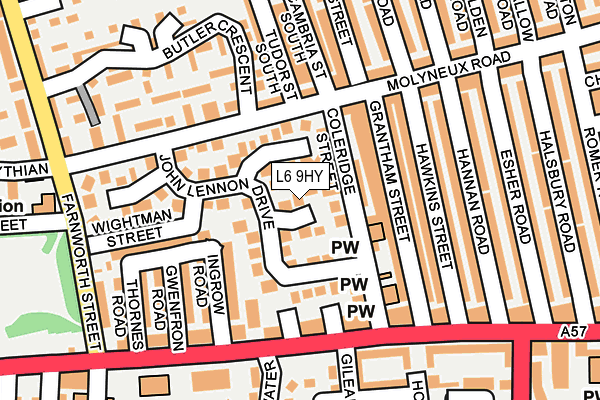 L6 9HY map - OS OpenMap – Local (Ordnance Survey)