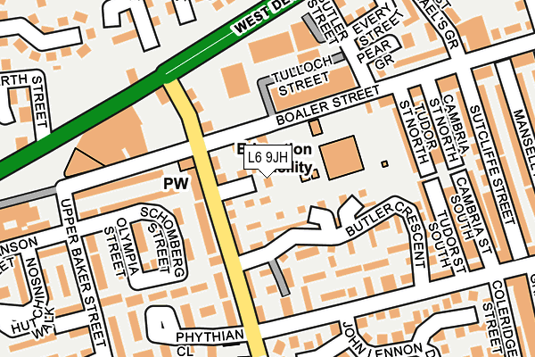 L6 9JH map - OS OpenMap – Local (Ordnance Survey)