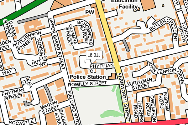 L6 9JJ map - OS OpenMap – Local (Ordnance Survey)