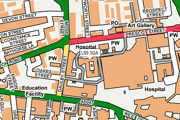 L69 3GA map - OS OpenMap – Local (Ordnance Survey)