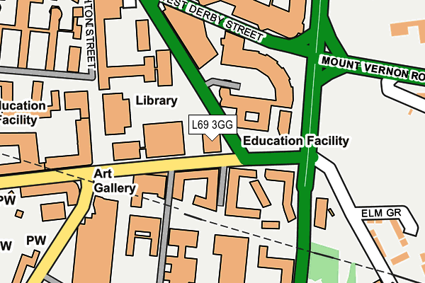 L69 3GG map - OS OpenMap – Local (Ordnance Survey)