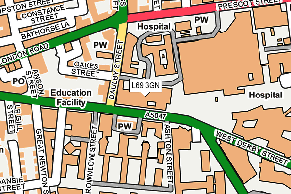 L69 3GN map - OS OpenMap – Local (Ordnance Survey)